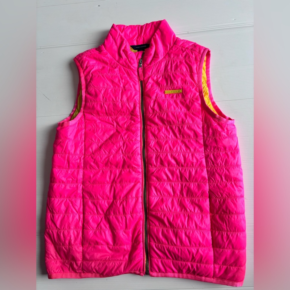 Tommy Hilfiger Pink Puffer Vest Kids Large 12 14 Quilted